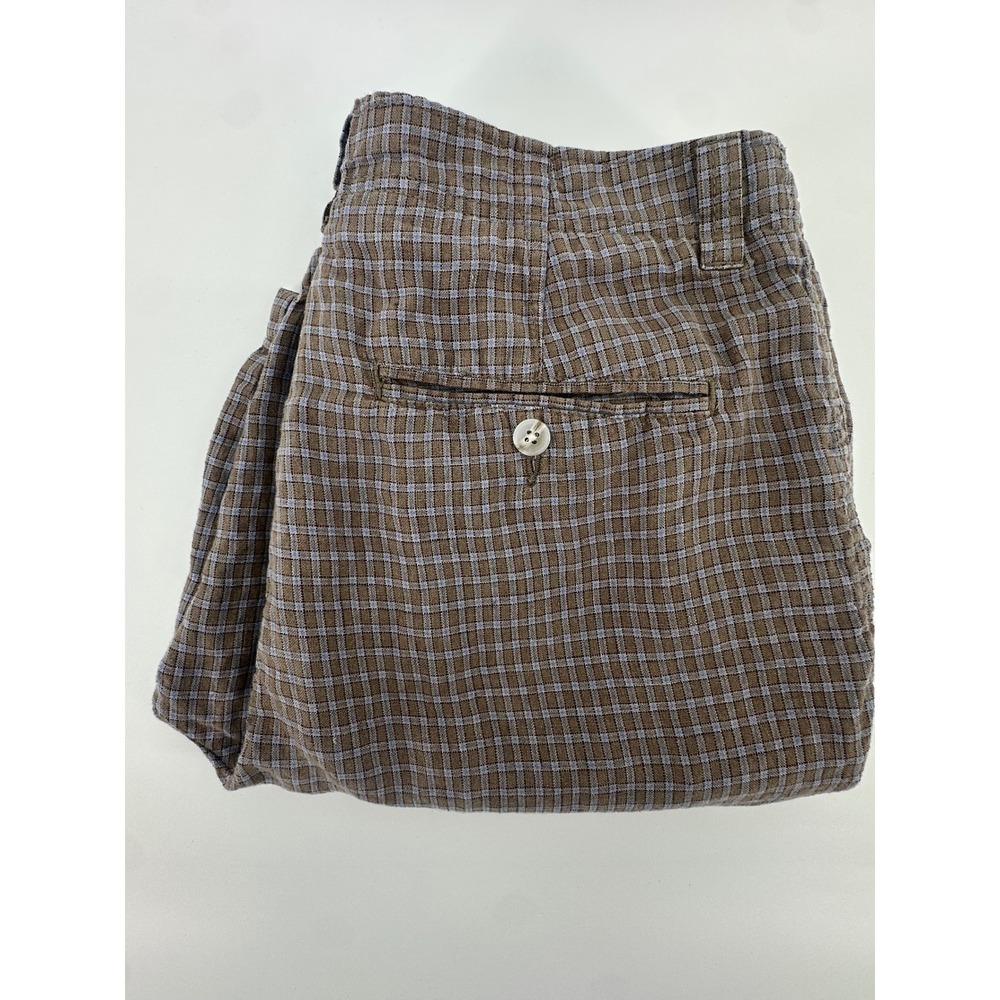 Cremieux Nantucket Mens 34 Plaid 100% Linen Shorts Flat Front Casual Preppy‎ - Picture 15 of 15